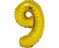 Balon foliowy ,,Cyfra 9" złota 91cm GoDan
